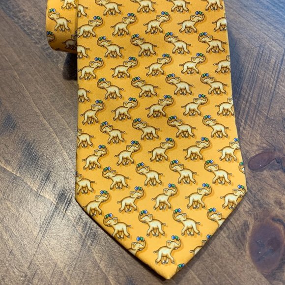 BEAUFORT TIE RACK Elephants Silk Neck Tie - Picture 1 of 6